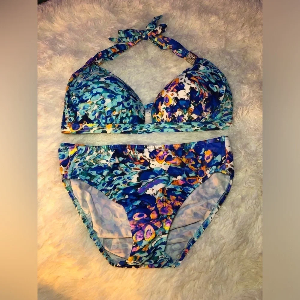 Goddess Enhancer Colorful Floral Bikini Top Multiple sizes